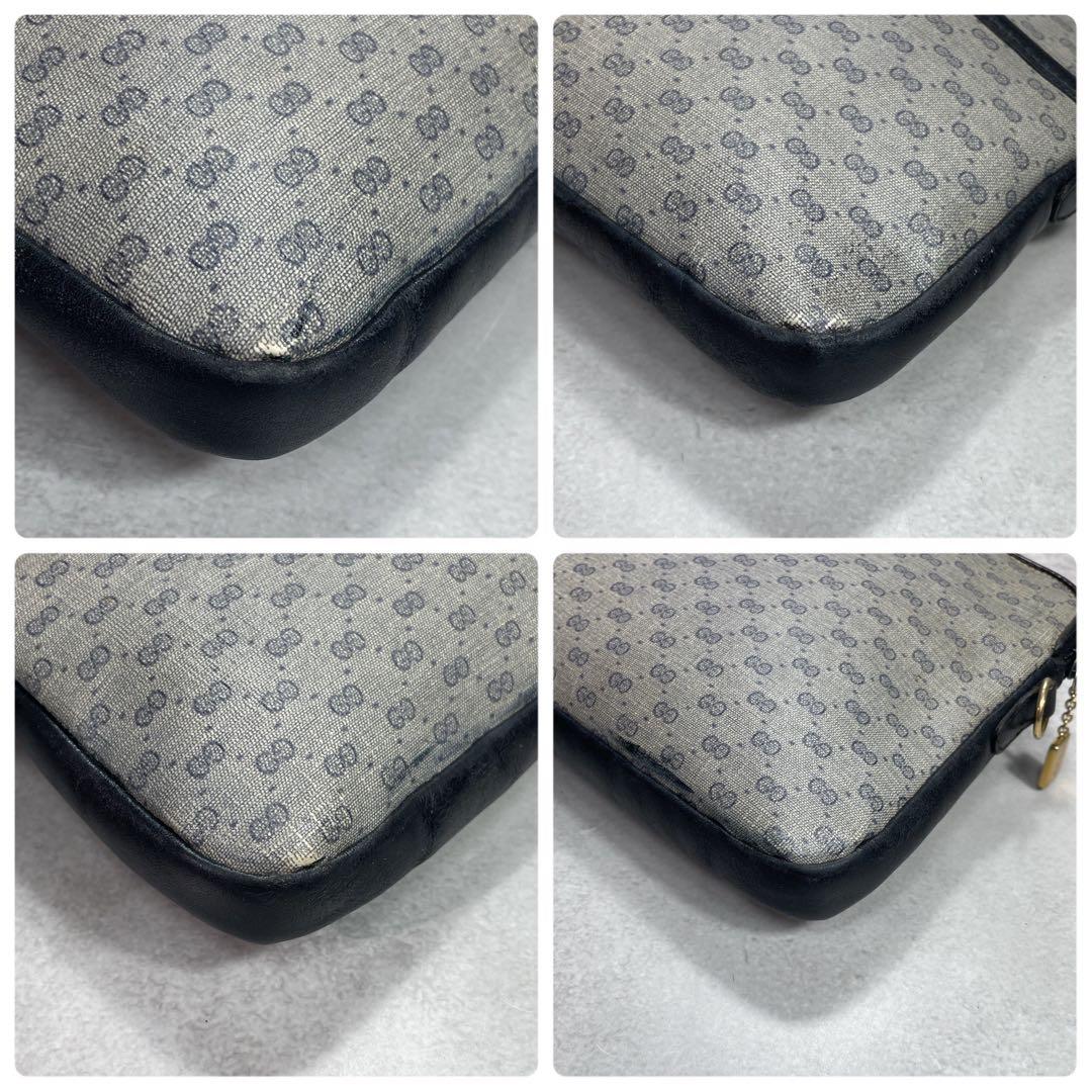 Gucci GG Clutch Navy Beige Logo Leather — view 8