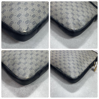 Gucci GG Clutch Navy Beige Logo Leather — view 8