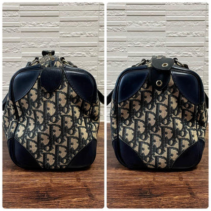 Dior Trotter Canvas Leather Mini Boston Hand Bag