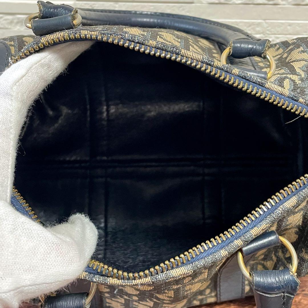 Dior Trotter Canvas Leather Mini Boston Hand Bag