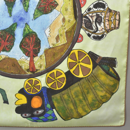 Louis Vuitton William Wilson Scarf 85 Silk with Green