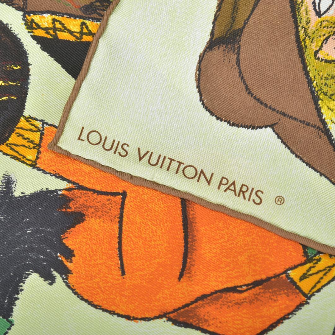 Louis Vuitton William Wilson Scarf 85 Silk with Green