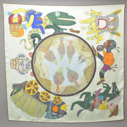 Louis Vuitton William Wilson Scarf 85 Silk with Green