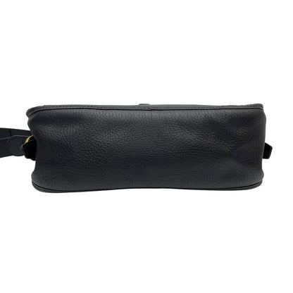 Loewe Leather Anagram Logo Shoulder Bag Gold Black — view 5