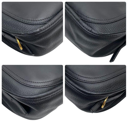 Loewe Leather Anagram Logo Shoulder Bag Gold Black — view 6