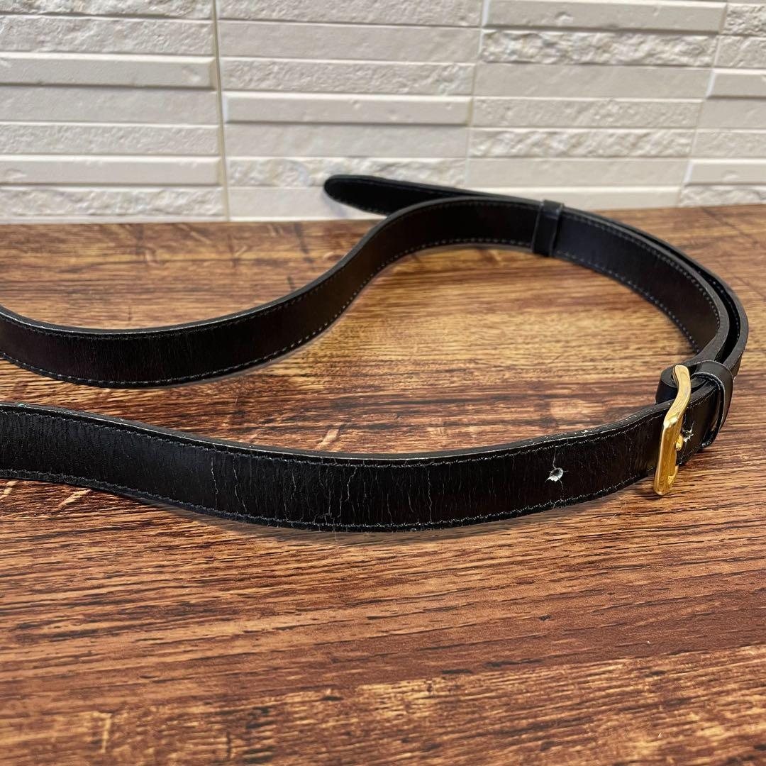 Celine Leather Gold Flap Shoulder Bag Black — view 7