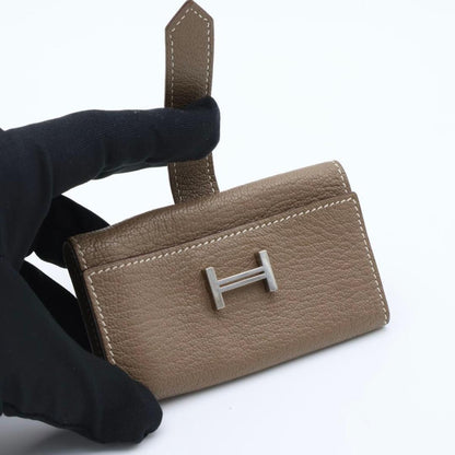 Hermes Bearn Key Case Etoupe Chevre Key Holder — view 2
