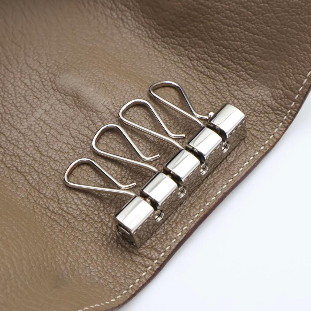 Hermes Bearn Key Case Etoupe Chevre Key Holder — view 6