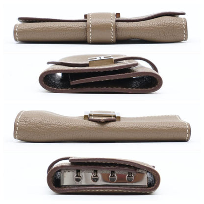 Hermes Bearn Key Case Etoupe Chevre Key Holder — view 9
