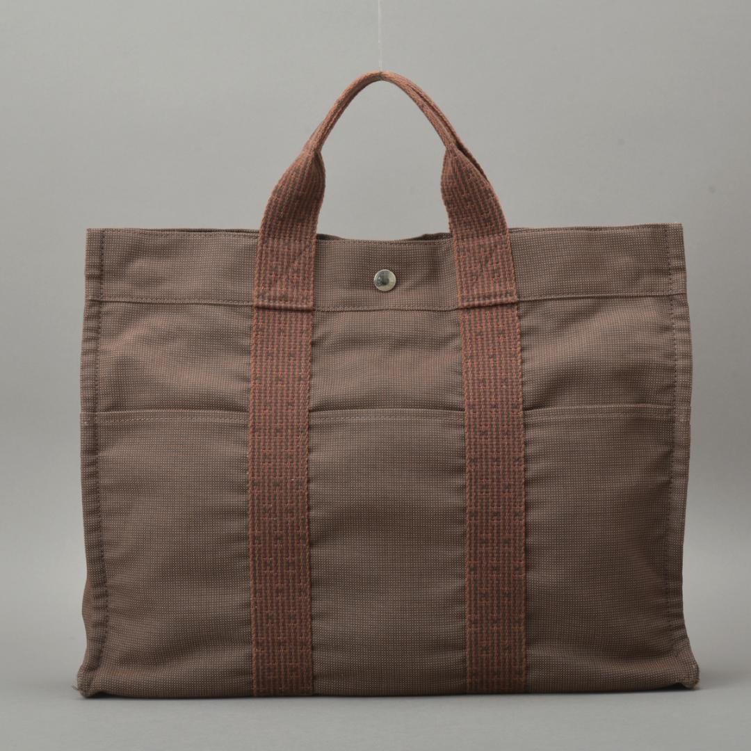 Hermes Her Line MM Tote Cleaned Polyamide Brown — view 3