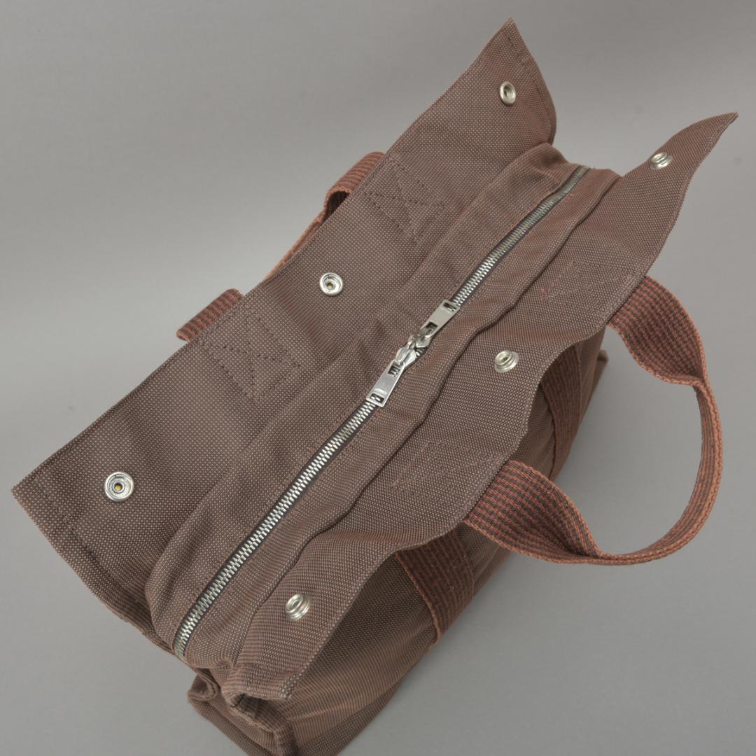Hermes Her Line MM Tote Cleaned Polyamide Brown — view 6