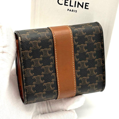 Celine Wallet Small Trifold Triomphe All Over Pattern Black — view 2