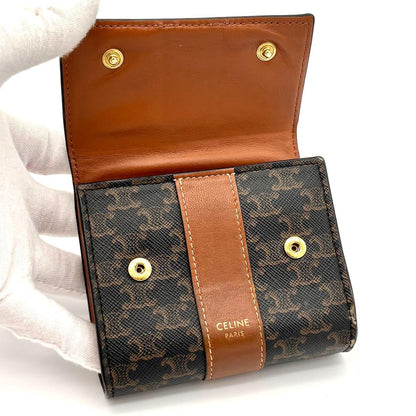 Celine Wallet Small Trifold Triomphe All Over Pattern Black — view 3
