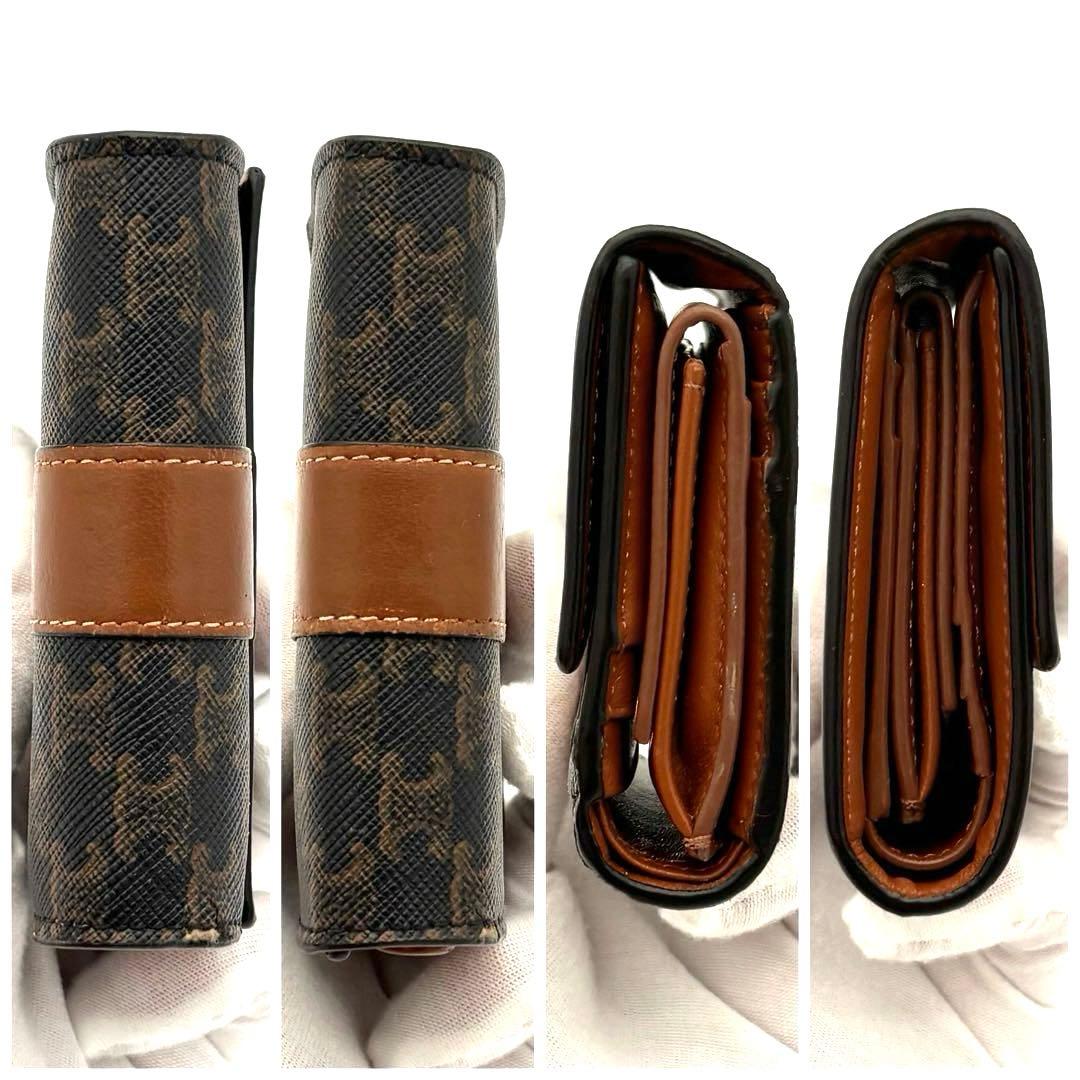 Celine Wallet Small Trifold Triomphe All Over Pattern Black — view 9