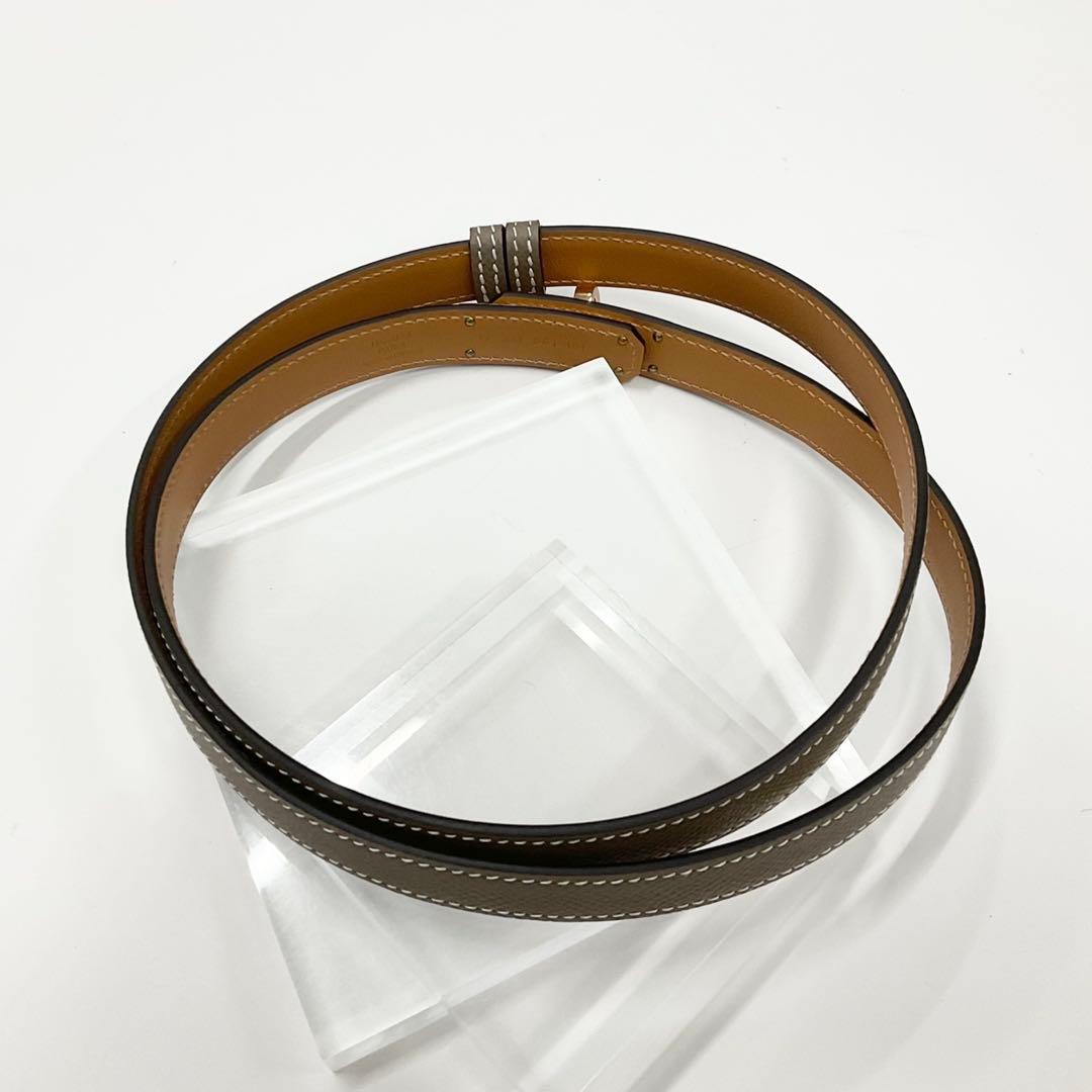 Hermes Veau Epsom Kelly 18 Belt Etoupe Pink Gold — view 3