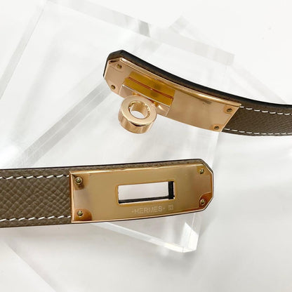 Hermes Veau Epsom Kelly 18 Belt Etoupe Pink Gold — view 6