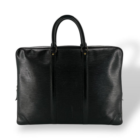 Louis Vuitton Business Bag Porte Documents Voyage Epi A4 Black