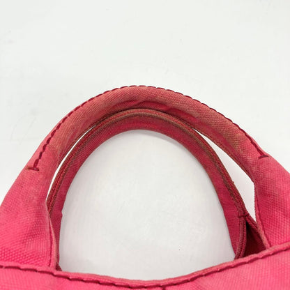 Prada Tote Bag Canapa Triangle Logo Plate Canvas Pink