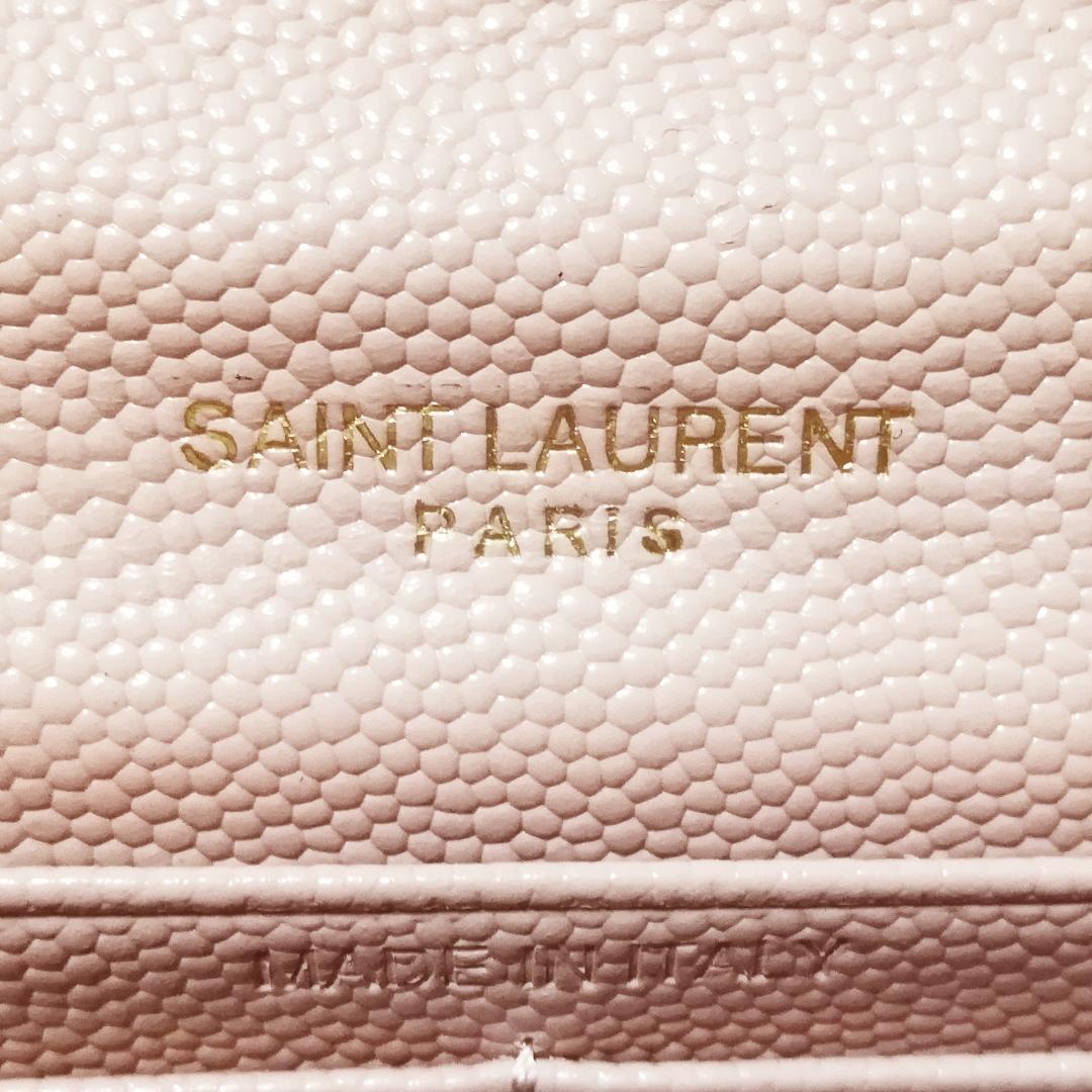 Saint Laurent Long Wallet Chain Shoulder Wallet Pink