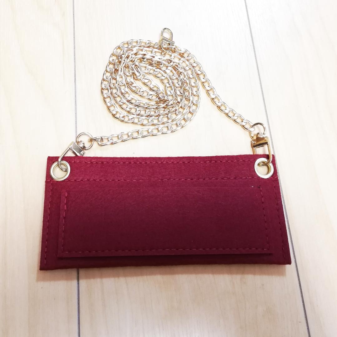 Saint Laurent Long Wallet Chain Shoulder Wallet Pink