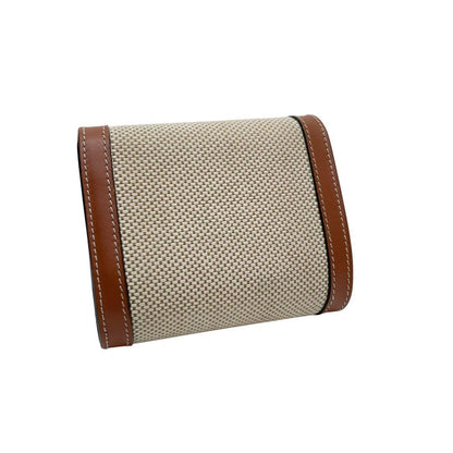 Celine Triomphe Canvas Leather Trifold Wallet Brown
