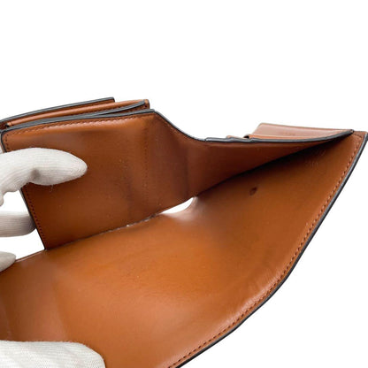 Celine Triomphe Canvas Leather Trifold Wallet Brown