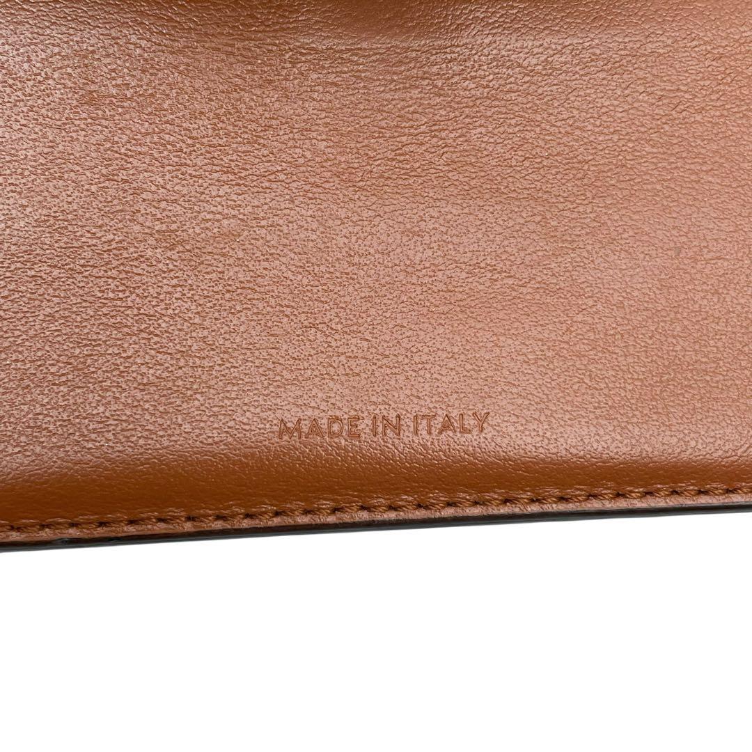 Celine Triomphe Canvas Leather Trifold Wallet Brown