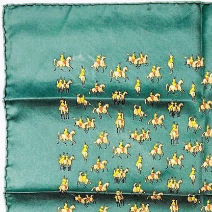 Hermes Carré 45 Equestrian Green Scarf Gavroche