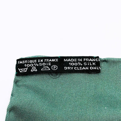 Hermes Carré 45 Equestrian Green Scarf Gavroche