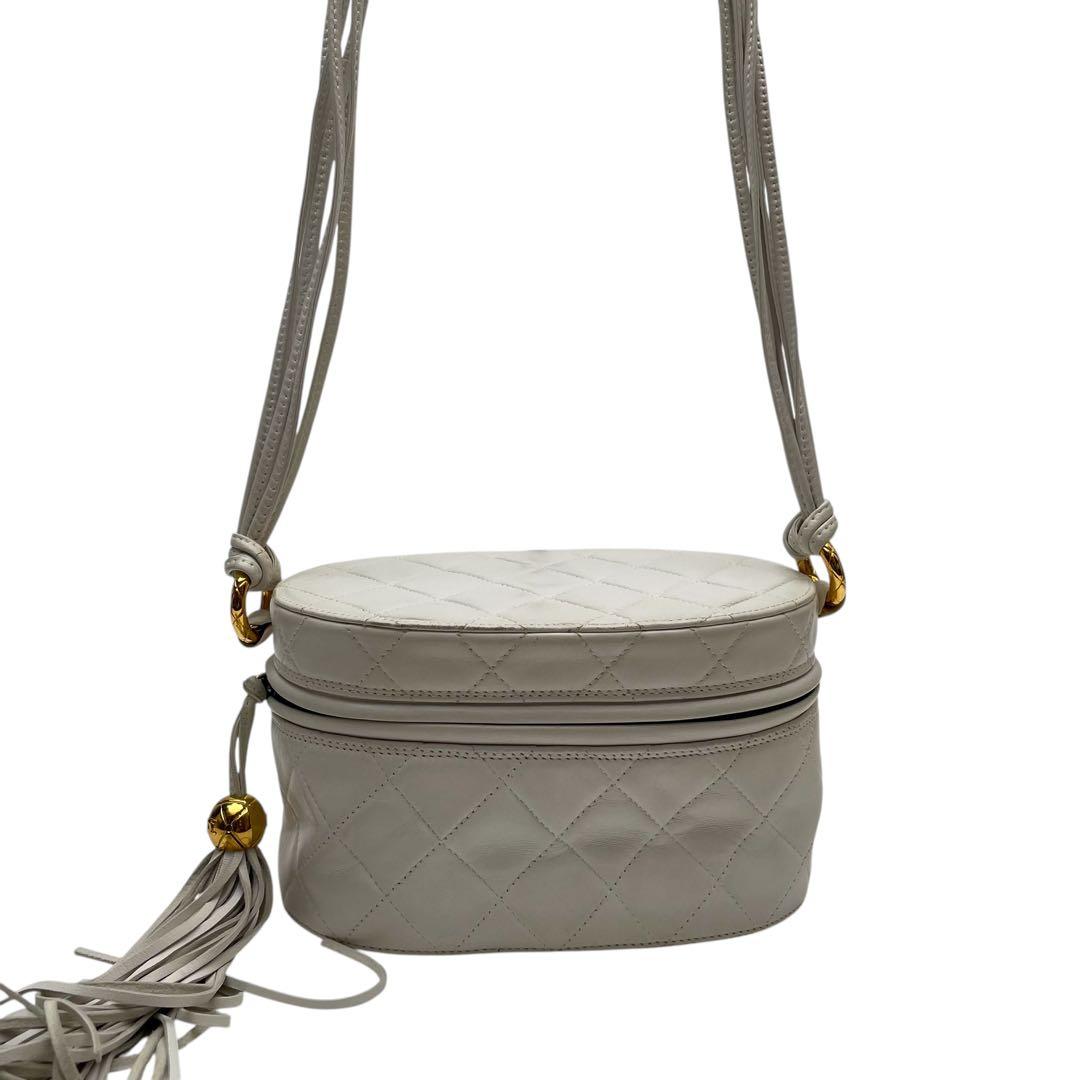 Chanel Quilted Lambskin Fringe Shoulder Bag Leather Vanity — view 2