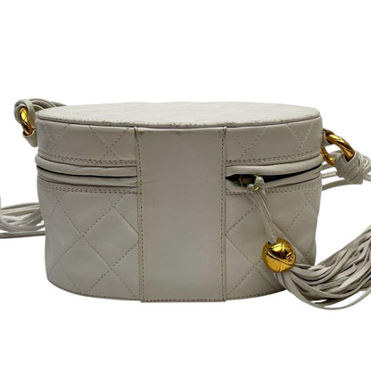 Chanel Quilted Lambskin Fringe Shoulder Bag Leather Vanity — view 3