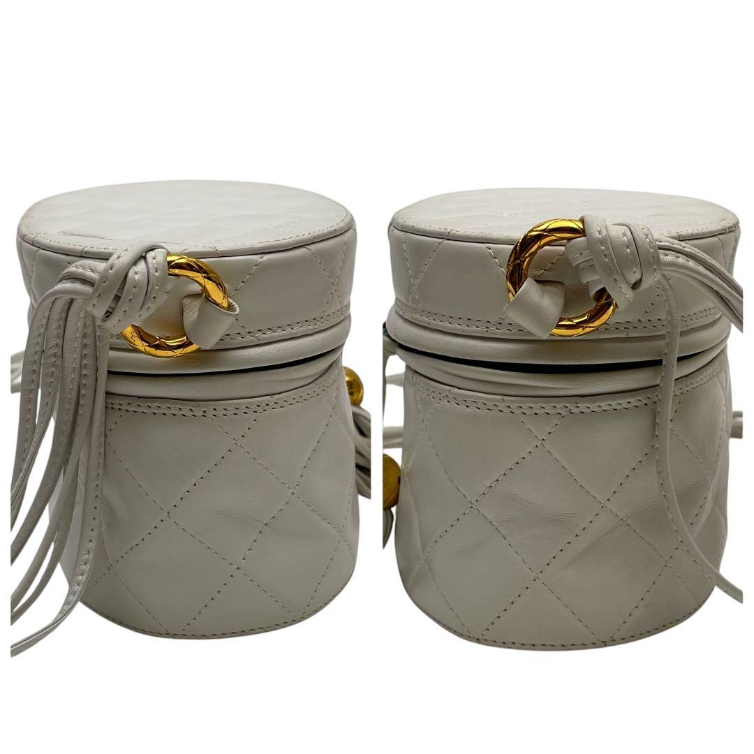 Chanel Quilted Lambskin Fringe Shoulder Bag Leather Vanity — view 4