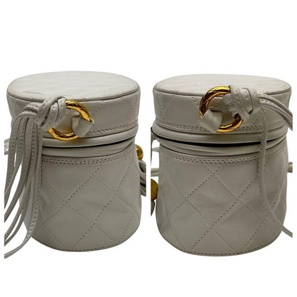 Chanel Quilted Lambskin Fringe Shoulder Bag Leather Vanity — view 4