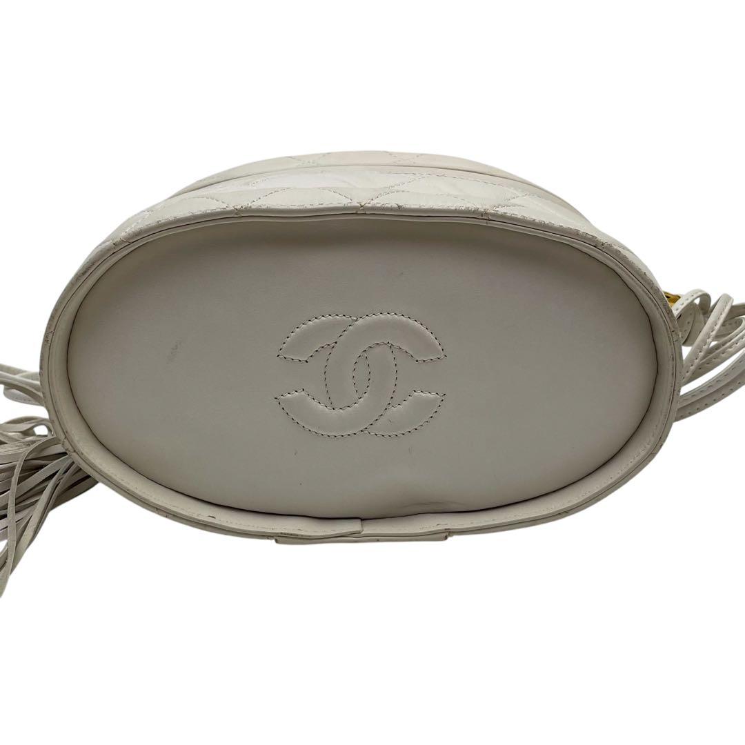 Chanel Quilted Lambskin Fringe Shoulder Bag Leather Vanity — view 5
