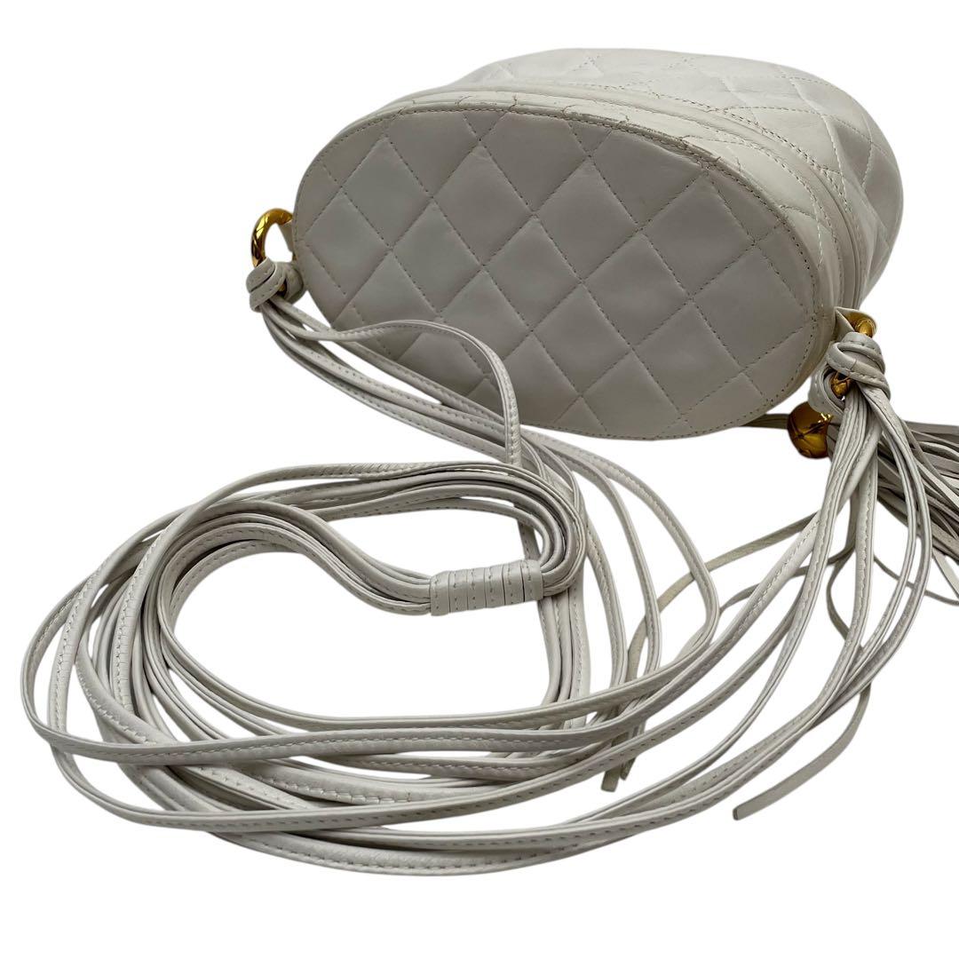 Chanel Quilted Lambskin Fringe Shoulder Bag Leather Vanity — view 7