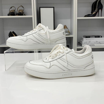 Celine Leather Logo Sneakers White — view 3