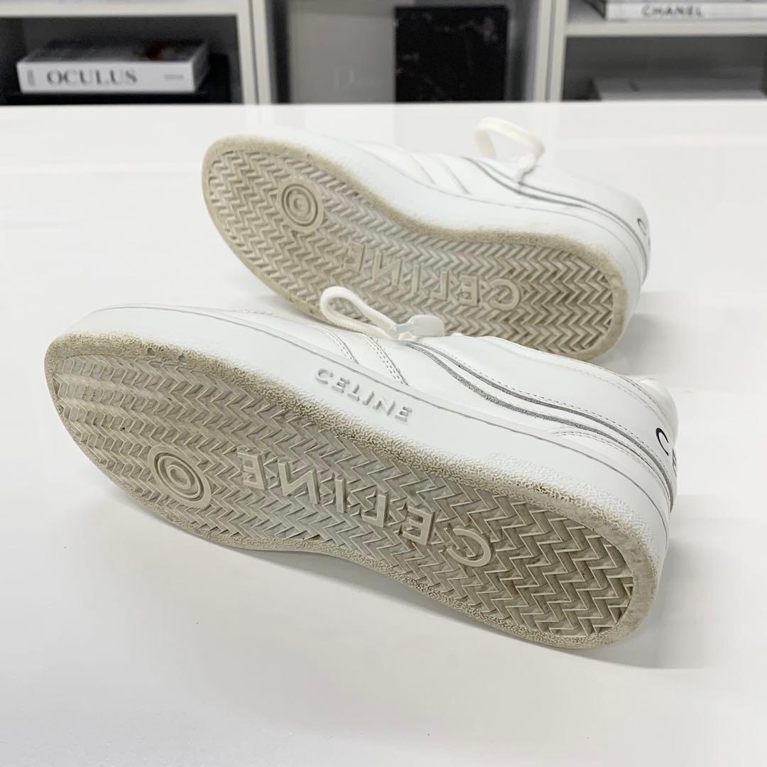 Celine Leather Logo Sneakers White — view 6