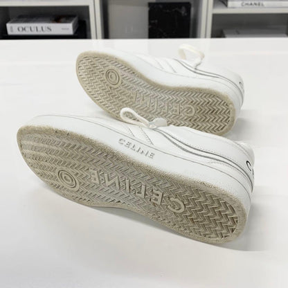 Celine Leather Logo Sneakers White — view 6