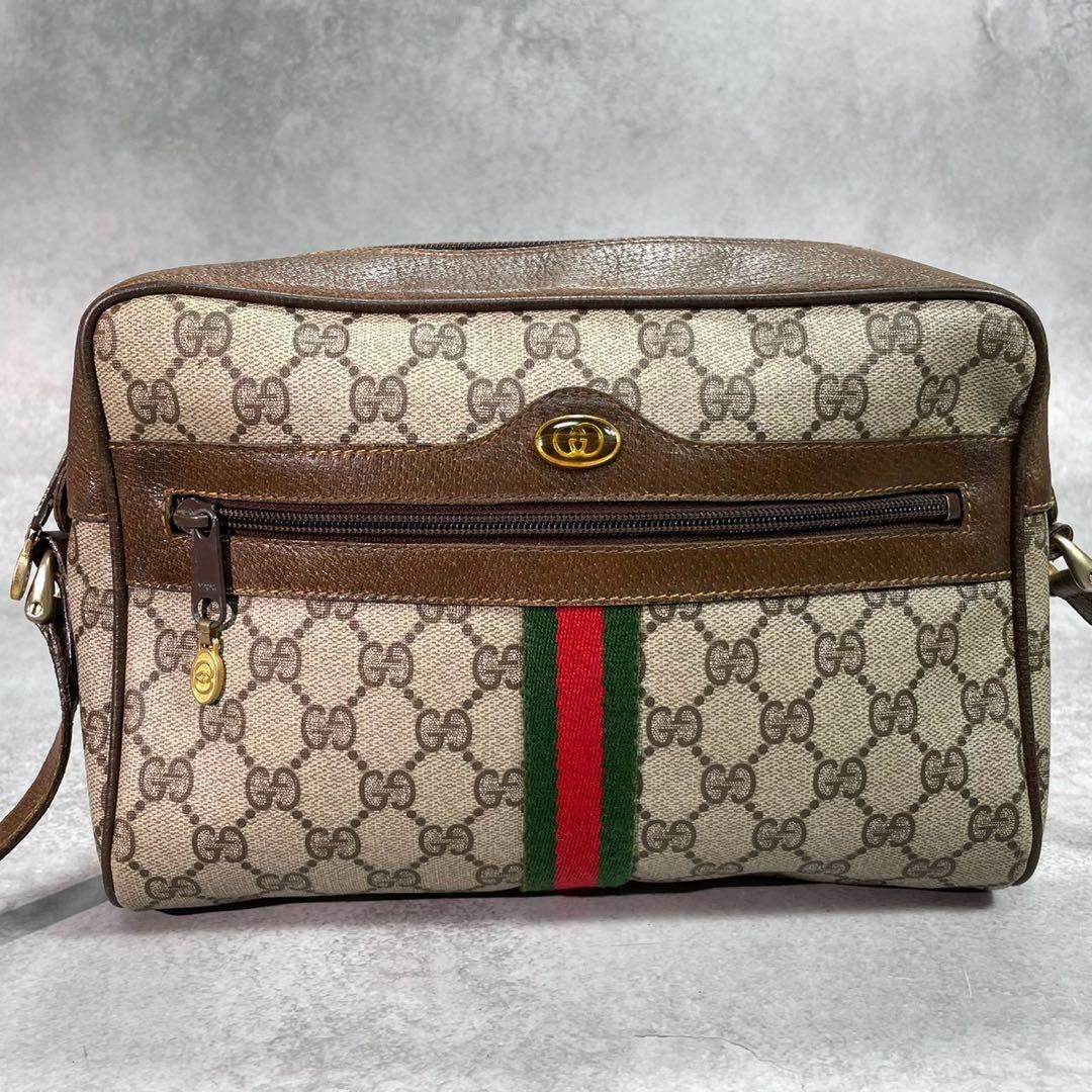 Gucci GG Sherry Line Shoulder Bag Brown Leather — view 2