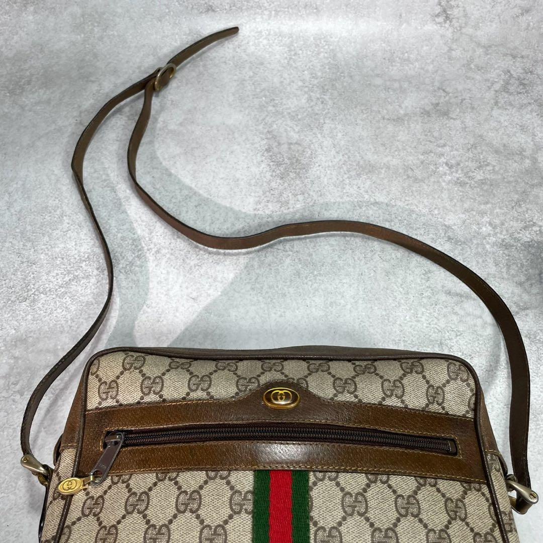Gucci GG Sherry Line Shoulder Bag Brown Leather — view 4