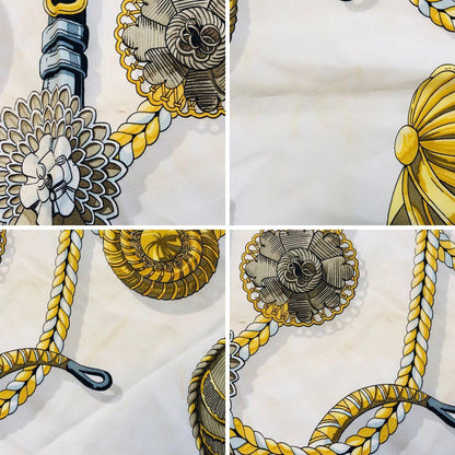 Hermes Carré 90 Head Tangle and Cocarde Green Scarf with Tags