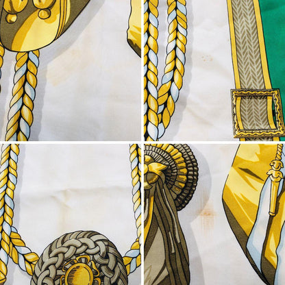 Hermes Carré 90 Head Tangle and Cocarde Green Scarf with Tags