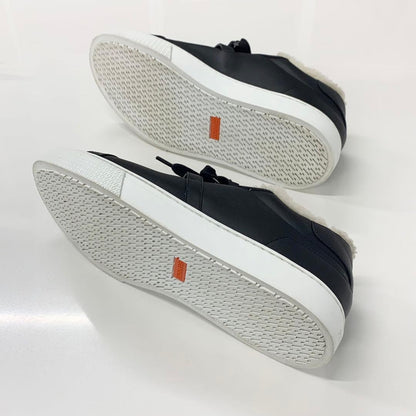 Hermes Day Kelly Hardware Suede Shearling Sneakers Black