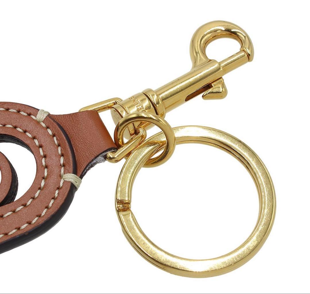 Celine Leather Perforated Logo Key Holder — view 3