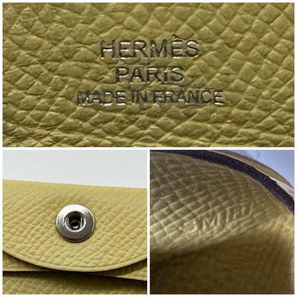 Hermes Bastia Coin Purse Compact Case Mini Yellow
