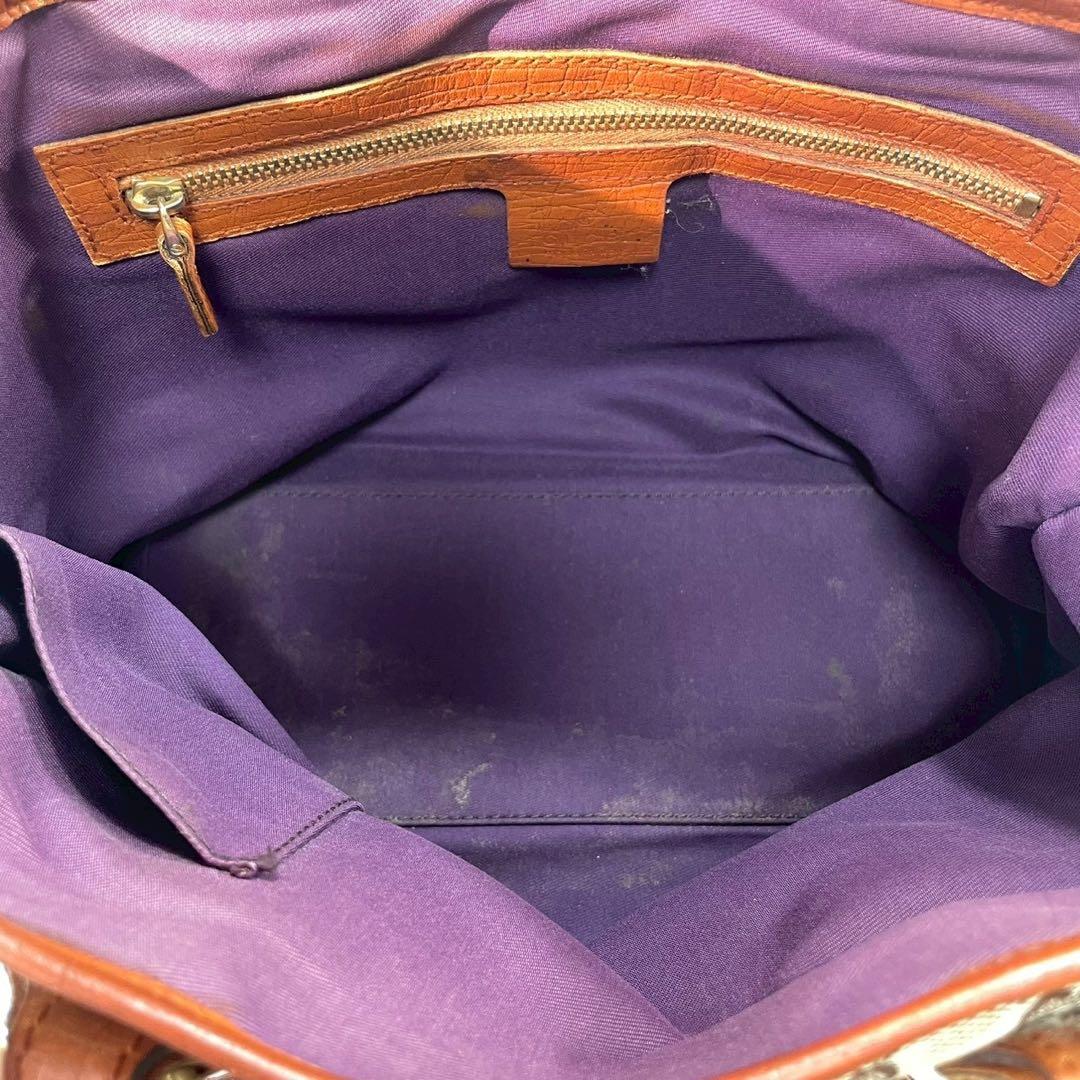Gucci GG Sherry Line Tote Brown Leather Logo — view 5
