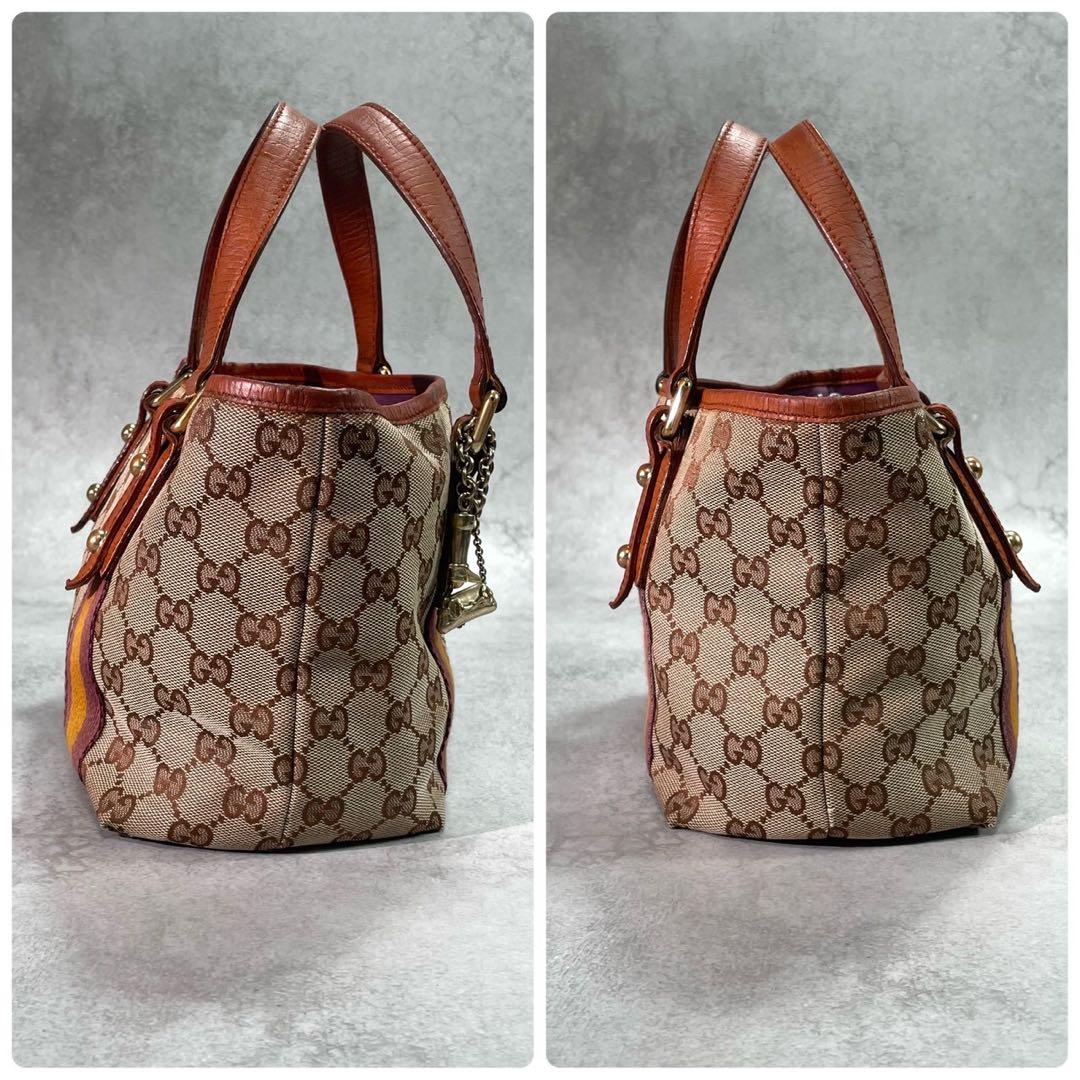 Gucci GG Sherry Line Tote Brown Leather Logo — view 7