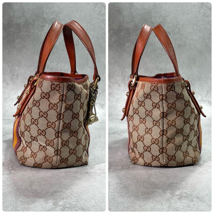 Gucci GG Sherry Line Tote Brown Leather Logo — view 7