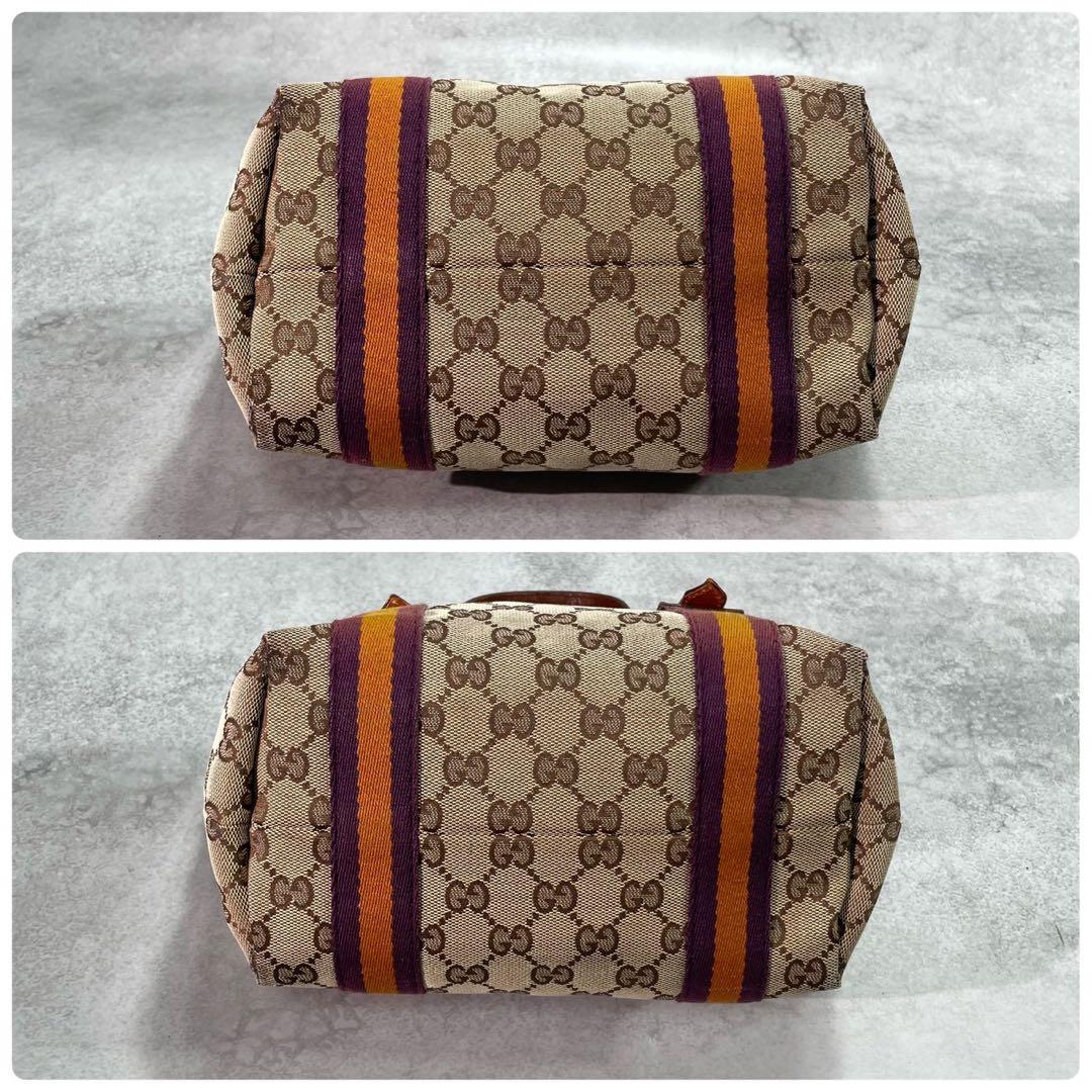Gucci GG Sherry Line Tote Brown Leather Logo — view 8