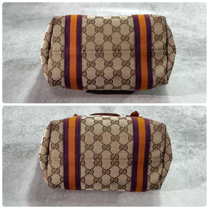Gucci GG Sherry Line Tote Brown Leather Logo — view 8